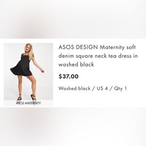 ASOS Maternity Black Square Neck Sundress